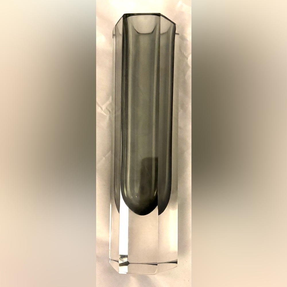 Stunning Sommerso Murano Large Mid Century Modern Hexagonal Glass Vase 1970’s